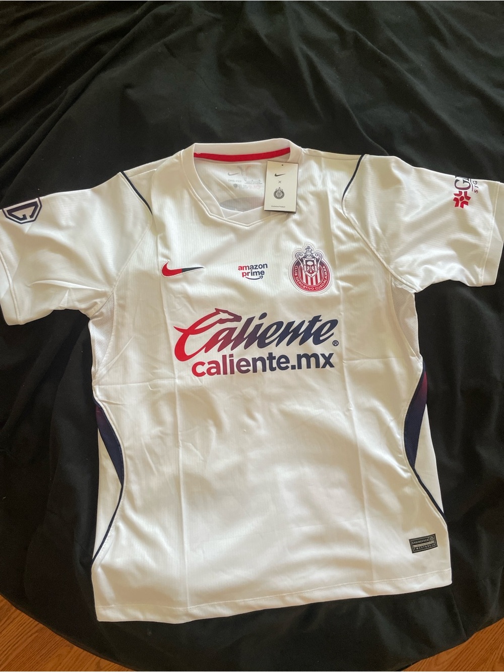 Nike White Soccer Jersey with Red and Navy Accents